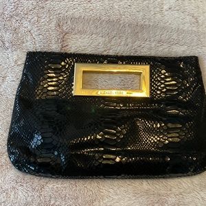 Black with gold Micheal Kors clutch